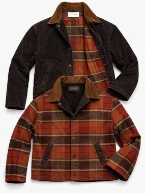 Vintage Corduroy Jacket Reversible Plaid Cropped Boxy Fit Brown Black Women’s M